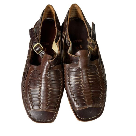 Men’s Mexican Huarache Woven Leather Buckled Sandals main image 11